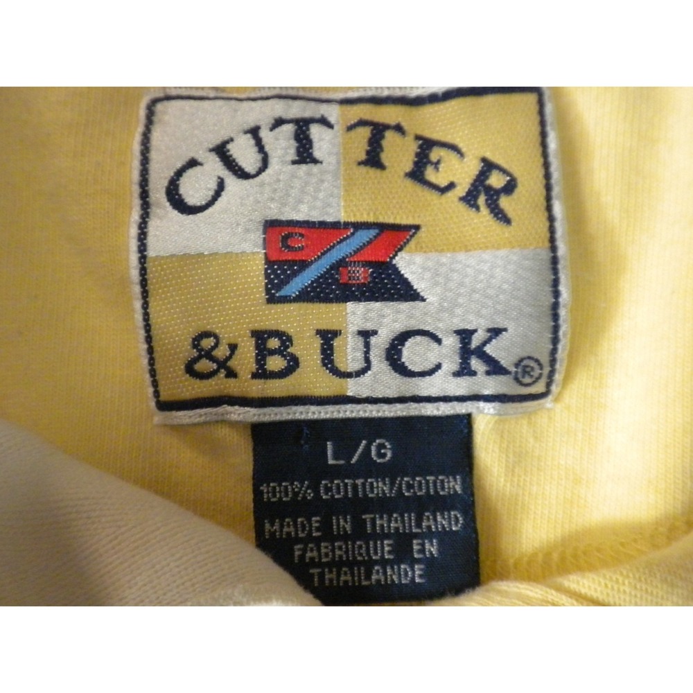 Vintage Cutter & Buck Polo Shirt L Yellow Pebble Beach Golf 100th U.S. Open Y2K - Picture 4 of 8